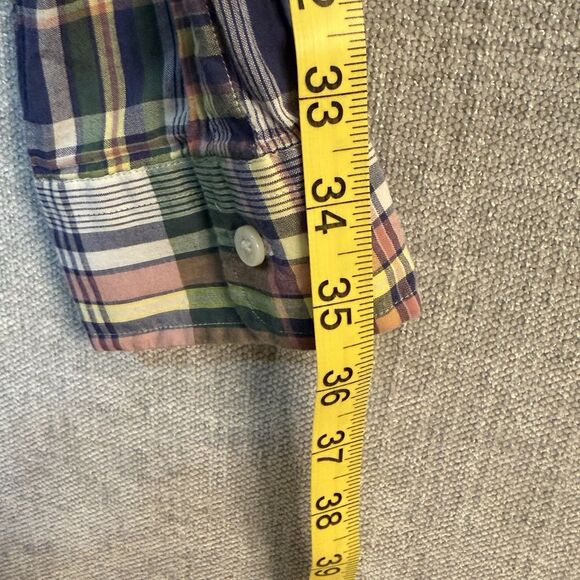 Ralph Lauren Plaid Pink Green Blue Yellow Button Down Shirt CUSTOM FIT Men's L - Picture 8 of 9